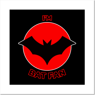 Bat Fan (Red and Black) Posters and Art